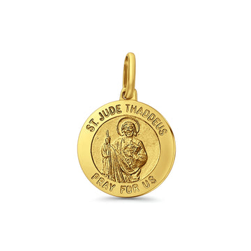 14K Yellow Gold St. Jude Thaddeus Religious Pendant 18mmX18mm 2.0 grams